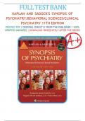 Test Bank for Kaplan and Sadock's Synopsis of Psychiatry 11th Edition&vert; 9781975145569&vert; All Chapters 1-37&vert;LATEST