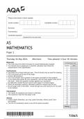 AQA AS MATHEMATICS Paper 1 and 2 JUNE 2024 QUESTION PAPERS AND MARK SCHEMES