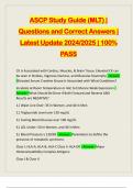 ASCP Study Guide &lpar;MLT&rpar; &vert; Questions and Correct Answers &vert; Latest Update 2024&sol;2025 &vert; 100&percnt; PASS