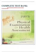 COMPLETE TEST BANK&colon; &Tab;Physical Examination and Health Assessment 7th Edition by Carolyn Jarvis PhD 