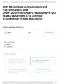 2024 Newest&vert;Data Communications and Networking&vert;2024-2025 UPDATE&vert;COMPREHENSIVE FREQUENTLY MOST TESTED QUESTIONS AND VERIFIED ANSWERS&vert;GET IT 100&percnt; ACCURATE&excl;&excl;