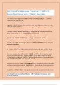 CERTIFIED PROFESSIONAL FOOD SAFETY &lpar;CP-FS&rpar; EXAM QUESTIONS WITH CORRECT ANSWERS
