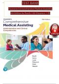 Test Bank For Pearson's Comprehensive Medical Assisting&comma; 5th Edition by Kristiana Sue M&period; Routh&comma; Diana Garza&comma; Jennifer Lam&eacute;&comma; Joseph J&period; Mistovich&comma; Jahangir Moini&comma; Jamie Nguyen Chapter 1-57