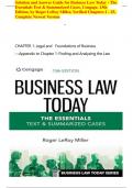 Solution and Answer Guide for Business Law Today - The Essentials Text & Summarized Cases&comma; Cengage&comma; 13th Edition&comma; by Roger LeRoy Miller&comma; Verified Chapters 1 - 25&comma; Complete Newest Version