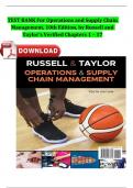 TEST BANK For Operations and Supply Chain Management&comma; 10th Edition&comma; by Russell and Taylor's Verified Chapters 1 - 17&comma; Complete A&plus; Guide ISBN&colon;9781119577652 Newest 2024 Version