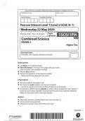 Pearson Edexcel Level 1&sol;Level 2 GCSE &lpar;9&ndash;1&rpar; Combined Science PAPER 3 Higher Tier  1SC0&sol;1PH question paper june 2024 