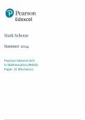 EDEXCEL A LEVEL MATHS  MECHANICS PAPER 3 MARK SCHEME JUNE 2024