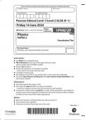 Pearson Edexcel Level 1&sol;Level 2 GCSE &lpar;9&ndash;1&rpar; Physics PAPER 2 Foundation Tier  1PH0&sol;2F question paper june 2024 