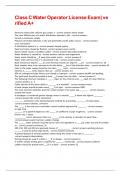 Class C Water Operator License Exam&vert; verified A&plus;