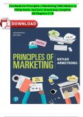 TEST BANK for Principles of Marketing 18th Edition by Philip Kotler and Gary Armstrong&period; Complete Chapters 1-20 A&plus; Guide ISBN&colon;9780136708582 Newest Version
