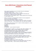 Nurs-3032 Exam 1 Questions And Passed Answers