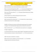 California Commercial Insurance &vert; Questions with 100&percnt; correct answers &vert; verified