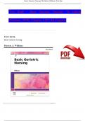 TEST BANK For Basic Geriatric Nursing&comma; 7th Edition By Patricia A&period; Williams &vert; Verified Chapter's 1 - 20 &vert; Complete&excl;&excl;&excl;