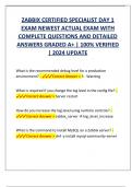 ZABBIX CERTIFIED SPECIALIST DAY 1  EXAM NEWEST ACTUAL EXAM WITH  COMPLETE QUESTIONS AND DETAILED  ANSWERS GRADED A&plus; &vert; 100&percnt; VERIFIED  &vert; 2024 UPDATE