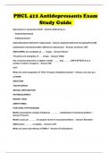 PHCL 412 Antidepressants Exam Study Guide 