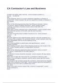 CA Contractor's Law and Business  exam with correct answers 2024