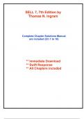 Solutions for SELL 7&comma; 7th Edition by Ingram &lpar;All Chapters included&rpar;