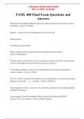 FAML 400 Final Exam Questions and Answers