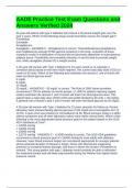 AADE Practice Test Exam Questions and Answers Verified 2024