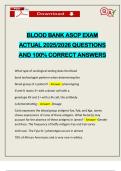 BLOOD BANK ASCP EXAM ACTUAL 2025&sol;2026 QUESTIONS AND 100&percnt; CORRECT ANSWERS