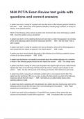 NHA PCT&sol;A Exam Review test guide with questions and correct answers