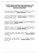 TCFP Problem Solving Exam Questions and With Distinction level Marking scheme updated 2023&sol;2024