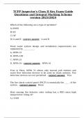 TCFP Inspector's Class II Key Exam Guide Questions and Integral Marking Scheme version 2023&sol;2024