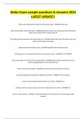 Boiler Exam sample questions & Answers 2024 LATEST UPDATE&excl;&excl;