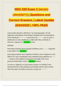 NSG 526 Exam 3 &lpar;WILKES UNIVERSITY&rpar; &vert; Questions and Correct Answers &vert; Latest Update 2024&sol;2025 &vert; 100&percnt; PASS