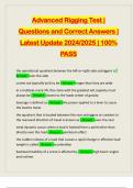 Advanced Rigging Test &vert; Questions and Correct Answers &vert; Latest Update 2024&sol;2025 &vert; 100&percnt; PASS
