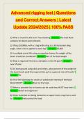 Advanced rigging test &vert; Questions and Correct Answers &vert; Latest Update 2024&sol;2025 &vert; 100&percnt; PASS
