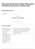 FTCE NAVA ED ESE STUDY GUIDE &vert; 150 Questions with 100&percnt; Correct Answers &vert; Verified &vert; 2024