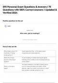 S95 Personal Exam Questions & Answers &vert; 75 Questions with 100&percnt; Correct Answers &vert; Updated & Verified 2024