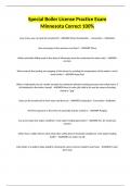 Special Boiler License Practice Exam Minnesota Correct 100&percnt;