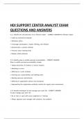 HDI SUPPORT CENTER ANALYST EXAM  QUESTIONS AND ANSWERS