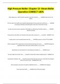 High Pressure Boiler&colon; Chapter 12- Steam Boiler Operation CORRECT 100&percnt;
