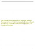 Test Bank for Psychotherapy for the Advanced Practice Psychiatric Nurse&colon; A How-To Guide for Evidence-Based Practice&comma; 3rd Edition&comma; by Kathleen Wheeler&comma; All Chapters 1-24 LATEST
