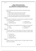 College of Business and Economics Department of Accounting and Finance Model Exit Exam For Accounting and Finance 280 Questions With Correct Answers &vert;&vert;Complete A&plus; Guide