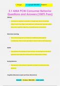 3&period;1 AMA PCM Consumer Behavior Questions and Answers &lpar;100&percnt; Pass&rpar;