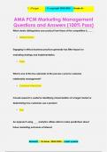 AMA PCM Marketing Management Questions and Answers &lpar;100&percnt; Pass&rpar;