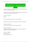 CLEP- Human Growth and Development &vert;Questions with 100&percnt; Correct Answers &vert;  Verified