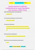 social research methods  comprehensive exam Questions  and Answers &lpar;100&percnt; Pass&rpar;