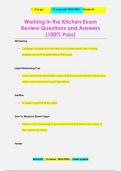 Working in the Kitchen Exam  Review Questions and Answers &lpar;100&percnt; Pass&rpar;
