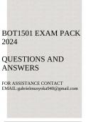 BOT1501 Exam pack 2024&lpar;Questions and answers&rpar;
