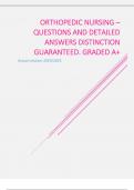 Orthopedic Nursing &ndash; questions and detailed answers distinction guaranteed&period; Graded A&plus;