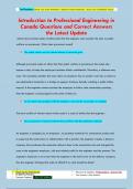 Introduction to Professional Engineering in  Canada Questions and Correct Answers  the Latest Update