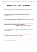 BIO 101 LAB EXAM 1 STUDY GUIDE QUESTIONS AND ANSWERS &sol; LATEST