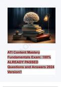 ATI Content Mastery Fundamentals Exam&colon; 100&percnt; ALREADY PASSED Questions and Answers 2024 Version&excl;&excl;