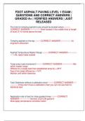 FDOT ASPHALT PAVING LEVEL 1 EXAM &vert; QUESTIONS AND CORRECT ANSWERS &vert; GRADED A&plus; &vert; VERIFIED ANSWERS &vert; JUST RELEASED