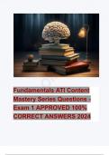 Fundamentals ATI Content Mastery Series Questions - Exam 1 APPROVED 100&percnt; CORRECT ANSWERS 2024